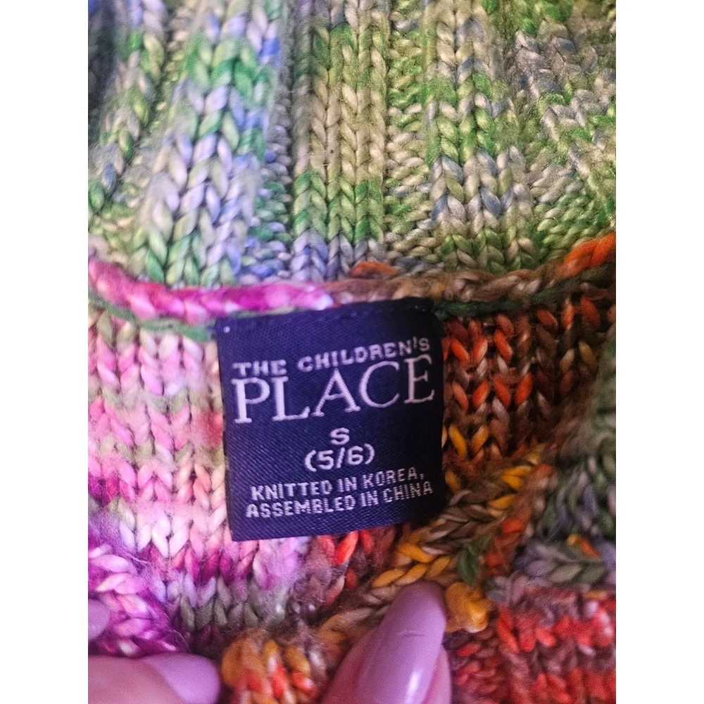 The Children's Place Girls' Multicolor Patchwork Style Knitted Cardigan